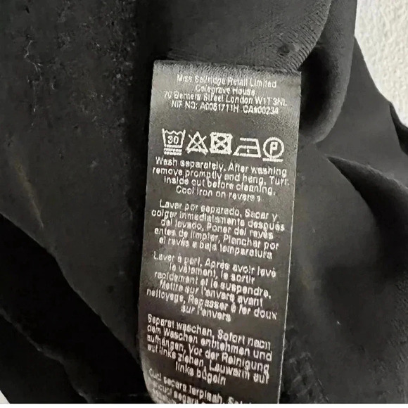 NWT Miss Selfridge Black Mini Velvet Mock Neck Dress, Size 6 - Picture 9 of 9